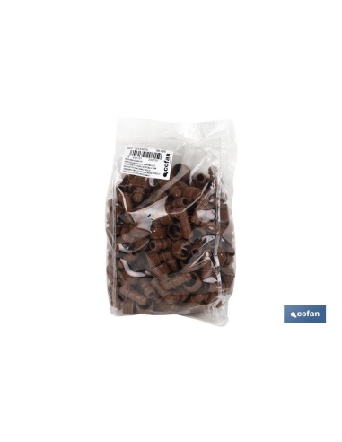 Pack 100 unidades conector en codo R. Macho Ø16mm-3/4 marrón