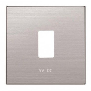 TAPA CARGADOR USB SIMPLE INOX.