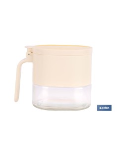 Glass sugar bowl/salt shaker with lid and spoon 2