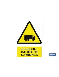 Signalisation avertissement polystyrène 210x148mm sortie camions