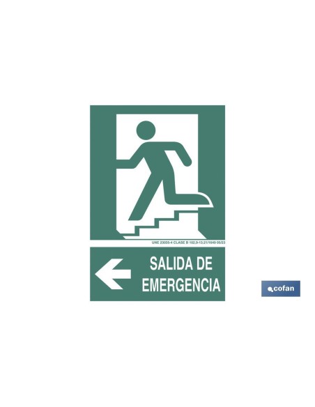 Luminous emergency exit left sign 297x210mm