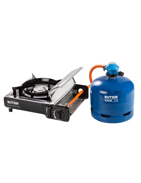 Butsir MS-2000 DUAL tragbarer Gasherd blau