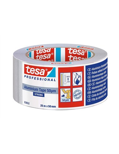 Cinta adhesiva de aluminio fuerte 50 micras 25Mx50MM