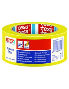 Cinta de señalización amarilla 33m x 50mm PVC
