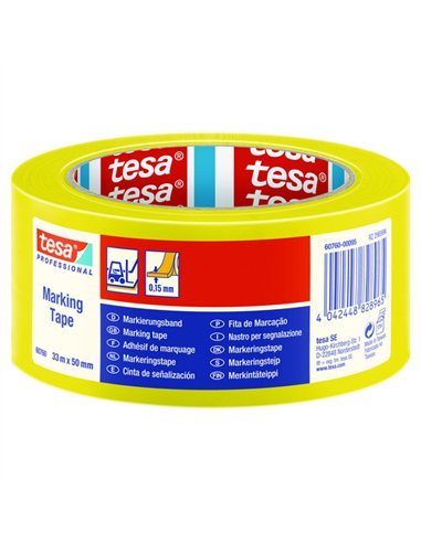 Yellow marking tape 33m x 50mm PVC