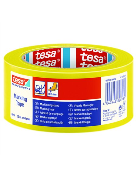 Yellow marking tape 33m x 50mm PVC