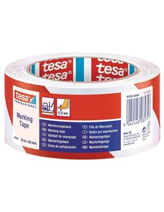 Ruban de signalisation PVC rouge/blanc 33m x 50mm
