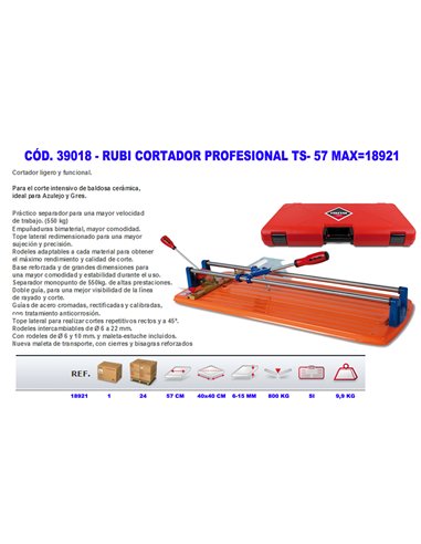 Cortador profesional Rubi Finstock TS-57