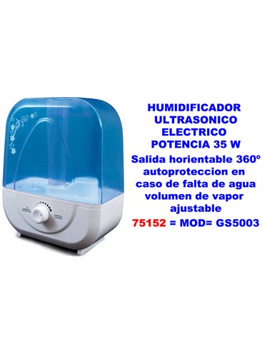 ultrasonic humidifier 25 W with 360° adjustable output