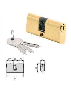Ovaler Messingzylinder 5963/22x22 mit geteilter Schlüssel
