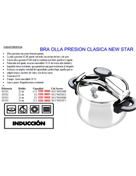 Autocuiseur classique Finstock Bra New Star 11L 24cm