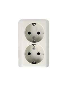 Double white schuko socket 16A Simon