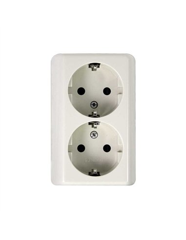 Doppelter weißer Schuko-Stecker 16A Simon