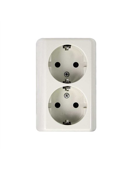 Doppelter weißer Schuko-Stecker 16A Simon