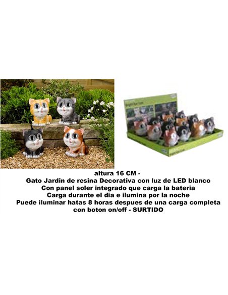 Dekorativer Gartenkatze aus Harz Assortiert 16 cm