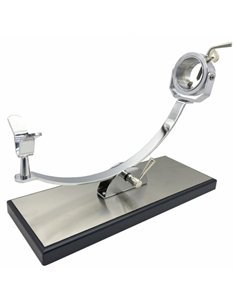 Supporto per prosciutto girevole in acciaio inox con base in legno DM