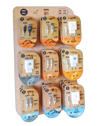 Exposant de table pour chargeurs et câbles mobiles - 27 unités