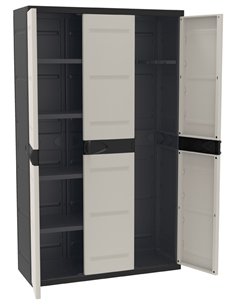 Plastic resin cleaning cabinet 176x105x41 cm - Black