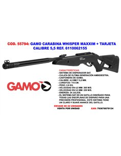 Carabina ad aria compressa Gamo Whisper Maxxim Power 24J 5,5mm