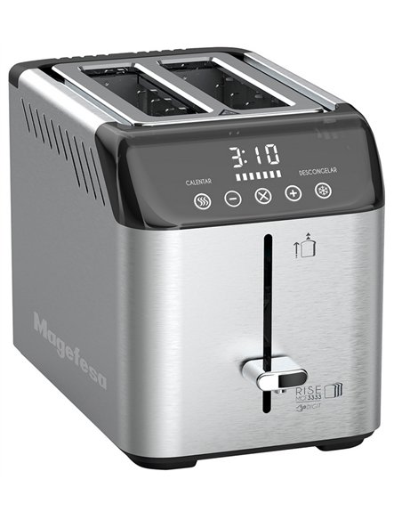 Digital stainless steel toaster for 2 slices