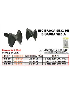 IBC Finstock 30 mm Hinge Drill Bit Widia