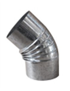 Galvanized 45° Rigid Stove Elbow 100 mm
