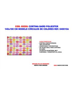 Polyester shower curtain 140x180 colorful circles