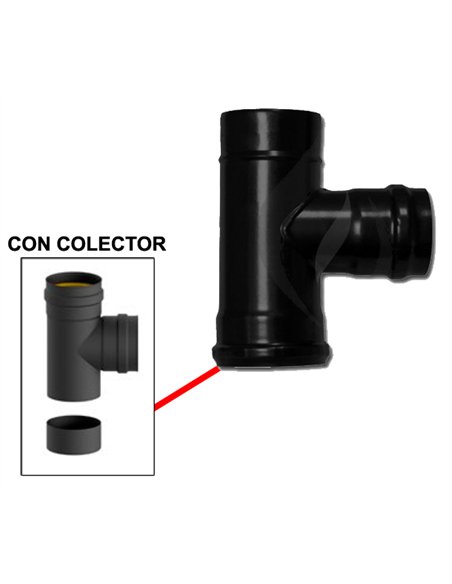 Estufa de pellet vitrificada 80 mm 90 con colector