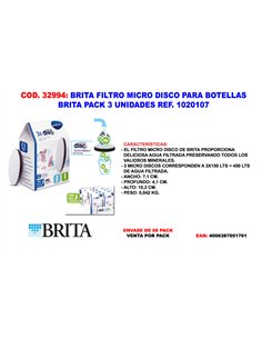 Micro Disc Filter for Brita Bottles - Pack of 3 Units