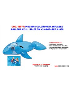 inflatable blue whale pool float 118x72 cm