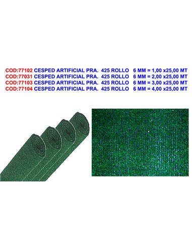 Artificial Grass F.S. PRA. 425 Roll 6 mm 1.00 x 25.00 m