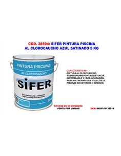 Tinta para piscina de clorocaucho azul acetinado 5 kg