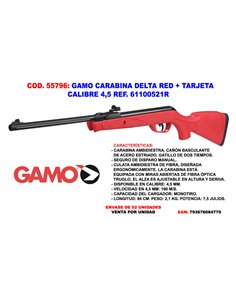 Carabina Delta Junior Gamo Calibro 4,5 Rossa