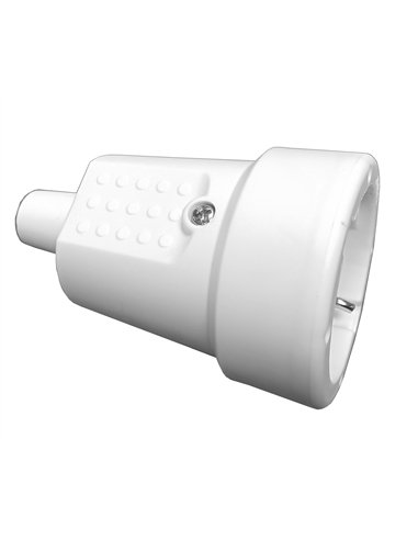 Schuko Rubber Base Plug White 16A