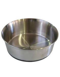 Gamelle pour chien en acier inoxydable avec base en caoutchouc 1,8 L