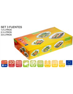 Conjunto Termisil Retangular 1,4+2,3+3,6 LT para Forno e Microondas