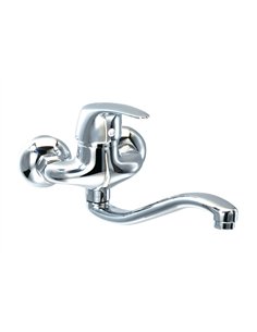 Robinet Monocommande Vulca pour Évier Mural en Acier