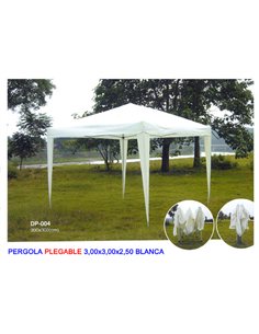 Foldable white pergola 3x3 meters for outdoor use