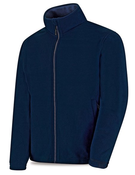 unisex navy blue fleece jacket with zipper T-3XL