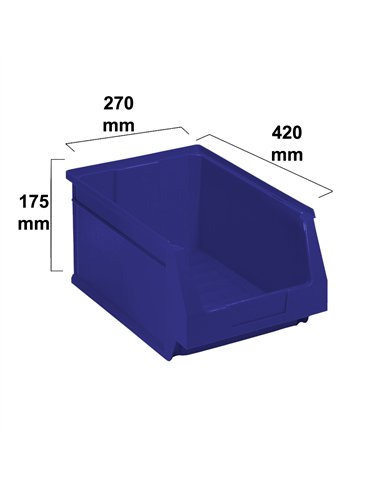 stackable industrial bin blue 420x270 mm