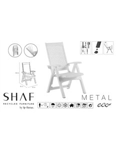 Sillón plegable SHAF 4 posiciones blanco con resistencia y confort