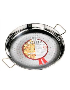 Paellera de acero inoxidable 18/8 de 46 cm para 12 raciones