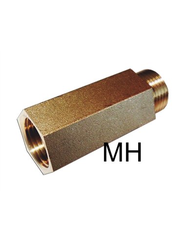 Hexagonal brass extension polished 3/4 x 50 mm