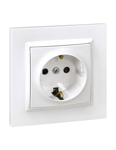 enchufe schuko blanco serie 10