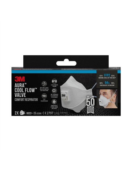 Mascarilla FFP2 3M con válvula para protección respiratoria