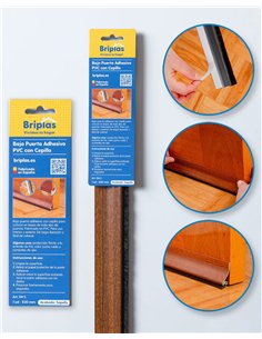 Bande de porte adhésive en PVC avec brosse 93 cm Sapelly