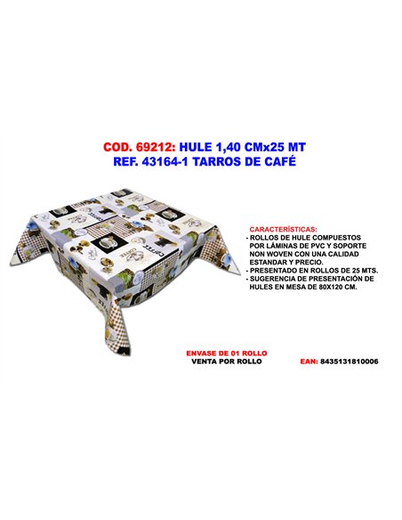 Borracha Baixa 1,40 cm x 25 m para Potes de Café