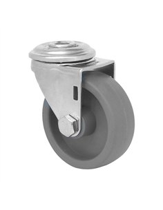 Roda de Mobiliário 30mm PVC Cinza com Furo Passante