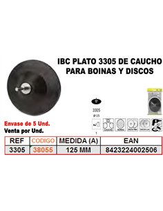 IBC 3-305 Piastra in Gomma 125mm per Bonnet e Dischi
