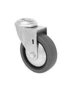 Rueda de Mobiliario 50mm Goma Gris con Agujero 8mm